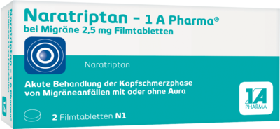 NARATRIPTAN-1A Pharma bei Migräne 2,5 mg Filmtabl.