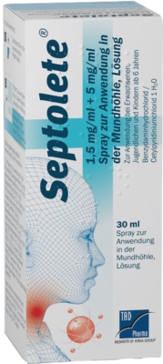 SEPTOLETE 1,5mg/ml + 5mg/ml Spr.z.Anw.i.d.Mundhö.